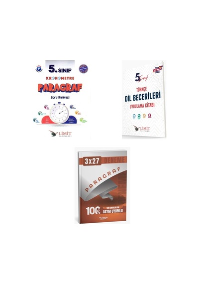 2027 Limit 5. Sınıf Paragraf Kronometre + Türkçe Dil Becerileri Etkinlikleri Soru + Ankapade 3'lü Set