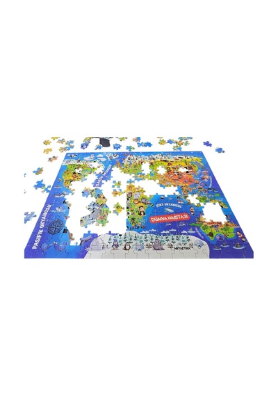 260 Parça Dünya Haritası Puzzle Eğitici Yapboz