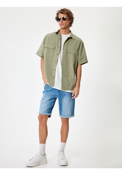 Koton Slim Fit Kot Şort Bermuda Katlama Paçalı Düğme Detaylı Orta İndigo 4sam40027ıd İndigo Koton Slim Fit Kot Şort Bermuda Katlama Paçalı Düğme Detaylı Orta İndigo 4sam40027ıd İndigo