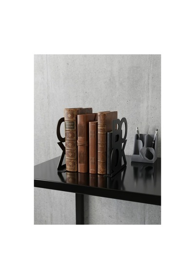 Book Figürlü Metal Kitap Tutucu - Siyah Dekoratif Kitap Desteği Ve Raf Düzenleyici Kitaplık Aksesuarı