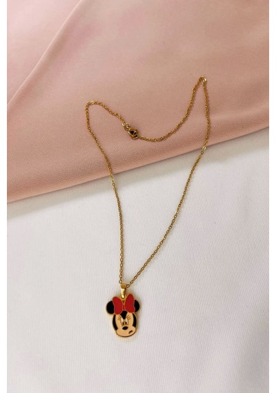 Mickey Mouse Çelik Kolye Çok Renkli