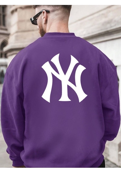 Altamira Erkek Ny Ön Arka Baskılı Oversize Bisiklet Yaka Sweatshirt 001