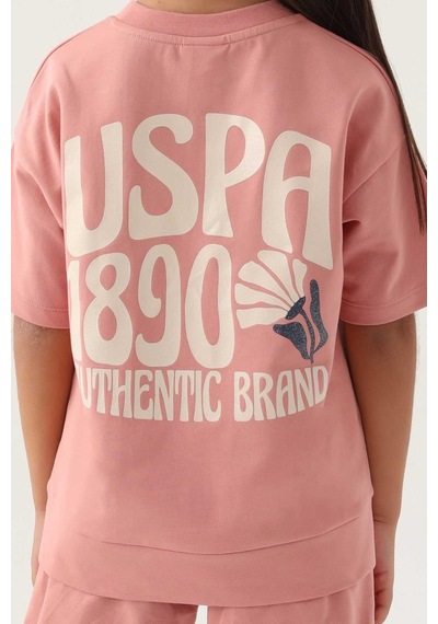 Us Polo Kız Çocuk Garson Pembe Şortlu Pijama Takım1808 001