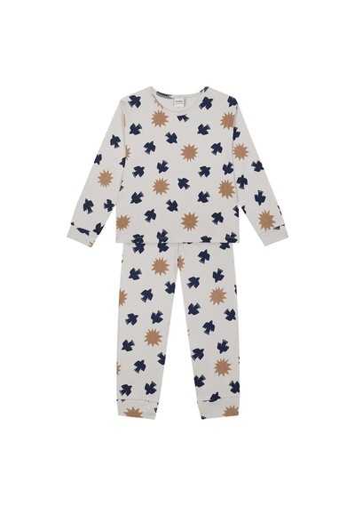 Antebies Organik Gots Sertifikalı Kuş & Güneş Desenli, Uzun Kollu Erkek Çocuk Pijama Takımı Gri Antebies Organik Gots Sertifikalı Kuş & Güneş Desenli, Uzun Kollu Erkek Çocuk Pijama Takımı Gri