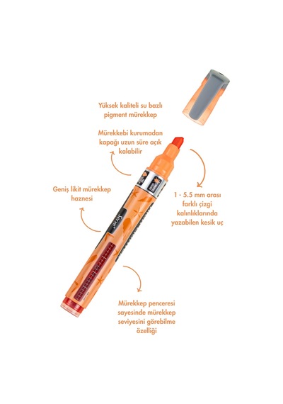 Serve Lıkıt Kalem Desenli Pastel Turuncu 124-Pembe
