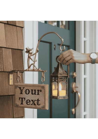 Kişiselleştirilebilir Tabelalı Fener Askısı ve Çiçek Askılığı WH010