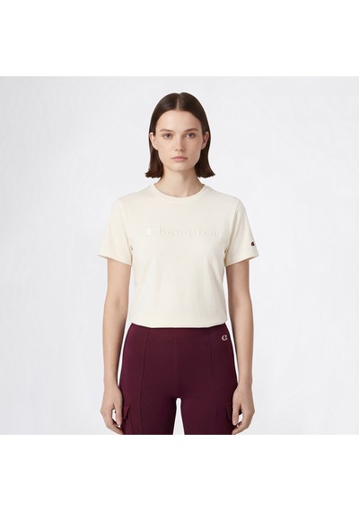 Champion Ss Regular Fit Kadın Krem T-shirt 118382 2800400