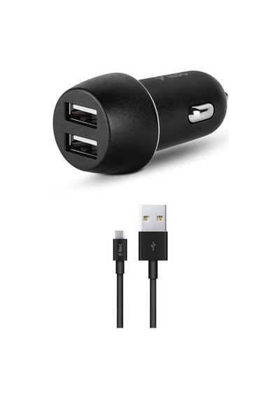 Smartcharger Duo 3.1a Araç Şarj Aleti Çift Usb + Micro Usb Kablo Siyah