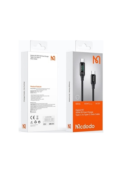 Mcdodo Ca-1100 Type-C To Type-C Ekranlı Data Şarj Kablosu-1.2M