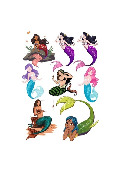 Deniz Kızı Sticker Set-1 9 Parça Telefon, Tablet, Defter, Laptop Sticker