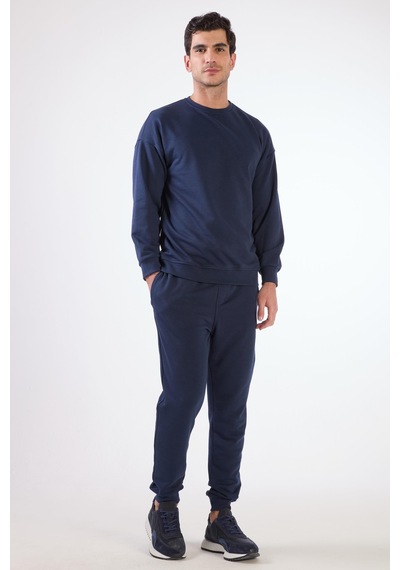 Dufy Lacivert Bisiklet Yaka Regular Fit Erkek Sweatshirt Lacivert