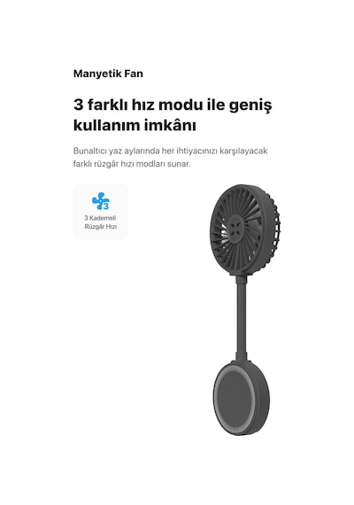 Xenon Smart Manyetik Fan Şarj Edilebilir 3 Kademeli 5800 RPM Mıknatıslı MagSafe Telefon Vantilatörü X6104