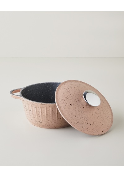 English Home Tiny Cast Premium Döküm 5 Parça Mini Tencere Seti 16x16x16 Cm Pembe Pembe