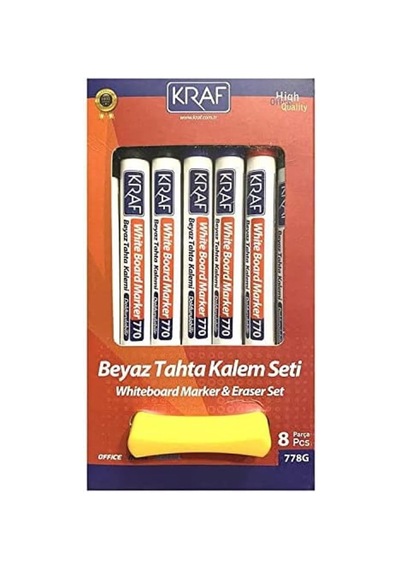 Kraf Beyaz Tahta Kalemi & Silgi Set 778g 8 Li 7+1 Silgi Genel