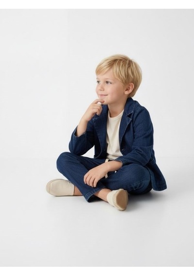 Zekids Erkek Çocuk Müslin Dokulu Rahat Kesim Pantolon-17144 Lacivert