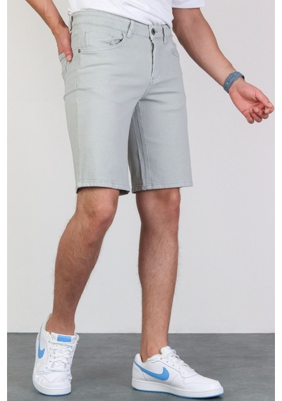 HLT Jeans Erkek Baby Blue Slim Kesim Comfort Likralı Esnek Jeans Şort Thomas-Baby Blue 001