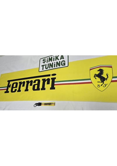 Ferrari Dekor Otomobil Torpido Havlusu Göğüs Halısı