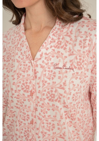 Pierre Cardin Kadın Flowers Pembe Gömlek Pijama Takımı Pc9271-s-v2 Pc9271-s-v2