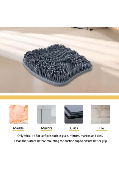 Duş İçin Ekstra Kalın Ve Daha Büyük Ayak Scrubber Mat, Silikon Ayak Ve Arka Vücut Eksfoliyatör Masaj Temizleyici