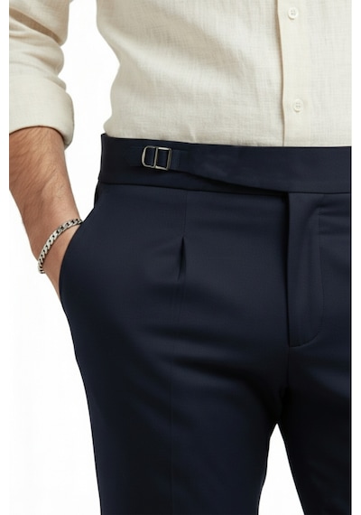 Rizzup Erkek Lacivert Likralı İtalyan Kesim Pileli Kemer Tokalı Şık Kumaş Pantolon 2601020 Rizzup Erkek Lacivert Likralı İtalyan Kesim Pileli Kemer Tokalı Şık Kumaş Pantolon 2601020