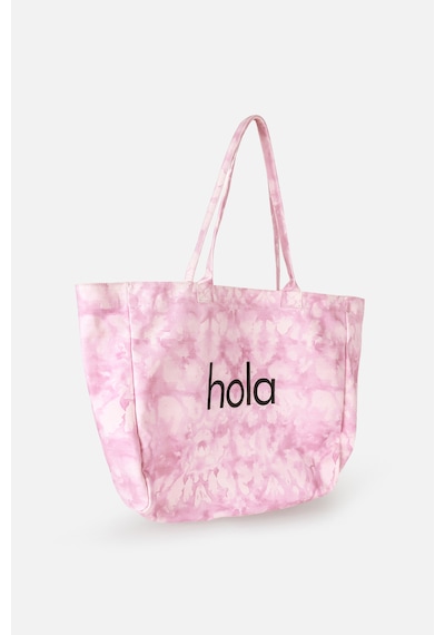 İcone Bag Icone Degrade Baskılı Kanvas Omuz Çantası, Degrade Plaj Çantası, Plaj Çantası, Beach Bag Pembe
