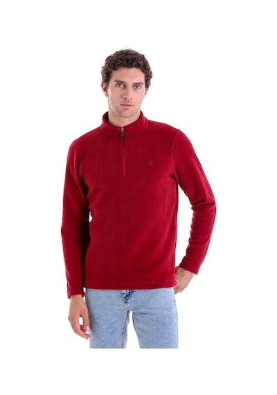 Hatemoğlu Regular Fit Düz Tam Boy Fermuarlı Polar Sweatshirt Bordo Hatemoğlu Regular Fit Düz Tam Boy Fermuarlı Polar Sweatshirt Bordo