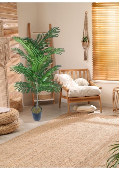 Yapay Ağaç Palmiye 16yaprak Areka Ağacı Siyah Saksıda Tek Gövdeli 150 70cm