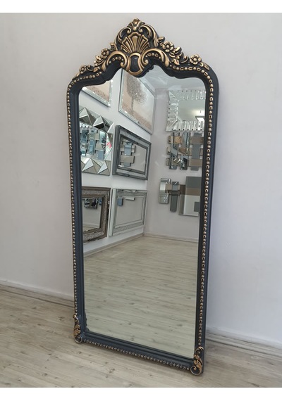 Ayna Denizi Princess Great Anthracite Gold Model Antrasit Altın Renk Dekoratif Boy Aynası Antrasit - Altın