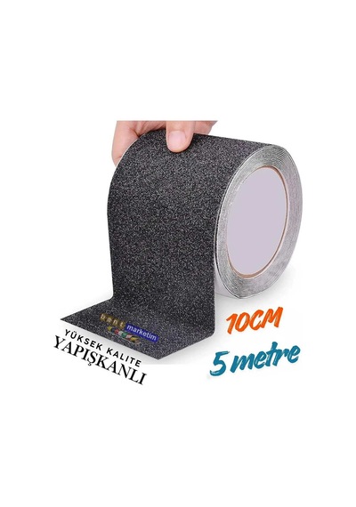 Merdiven Ve Zemin Kaydırmaz Kaymaz Bant 10 Cm X 5metre Siyah Bant Marketim