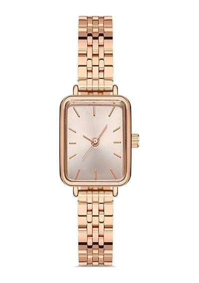 Rose Renk Şık Minimal Kasa Vintage Seri Genç Kız Kadın Kol Saati Su-539 Rose Gold