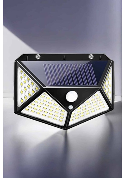 Güneş Enerjili Bahçe Aydınlatma Lambası Solar 100 Led Lamba Taba
