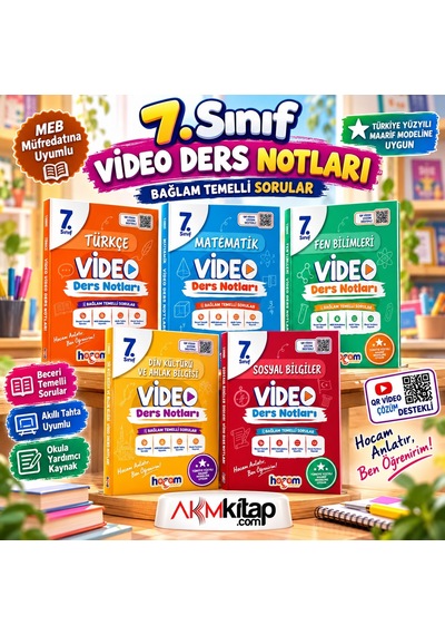 Hocam Anlatır 7. Sınıf Video Ders Notları Seti 5 Kitap
