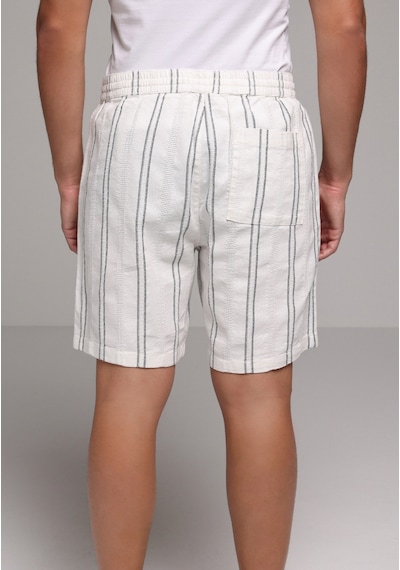 Colin's Colins Regular Fit Orta Bel Çizgili Erkek Beyaz Şort Cl1079595 Q1.v2 Ofw