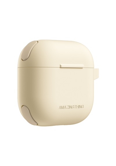 Apple Uyumlu AirPods 4 Kılıf Amazingthing Airbag Köşe Tasarımlı Omni Serisi Silikon Kılıf Desert Titanyum