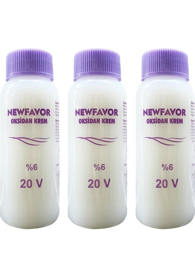 3 Adet Oksidan Krem Saç Boya Sıvısı 6'lık 20 Volüme 60 Ml