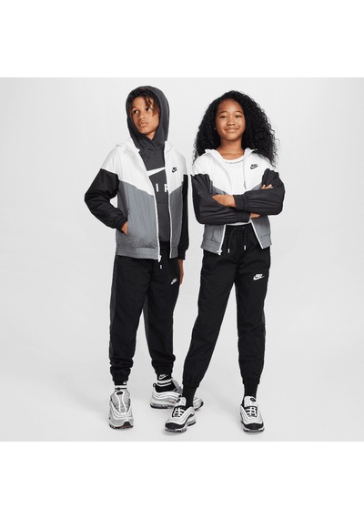 Nike Sportswear Windrunner Kapüşonlu Su Geçirmez Ceket Beyaz-gri-siyah'