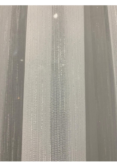 Venedik Armürlü Modern Şık Ekru Gümüş Simli Tül Perde 1/2,5 Orta Normal Pileli Ekru-gümüş
