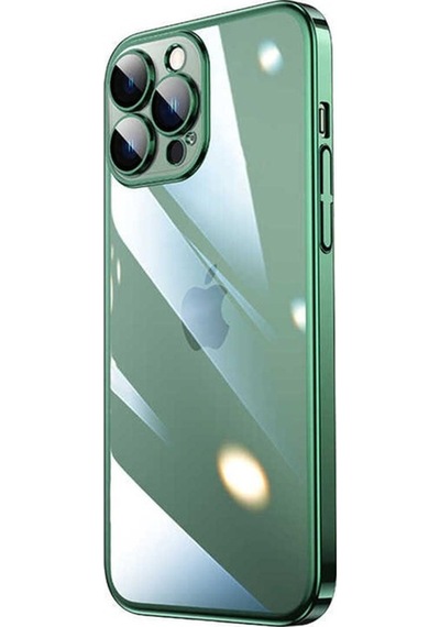 Apple Uyumlu iPhone 14 Pro Kılıf Sert Pc Renkli Çerçeveli Zore Riksos Kapak Yeşil