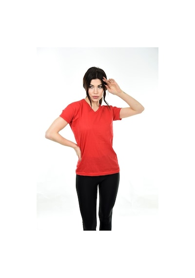V Yaka Basic Kadın Tişört T-Shirt