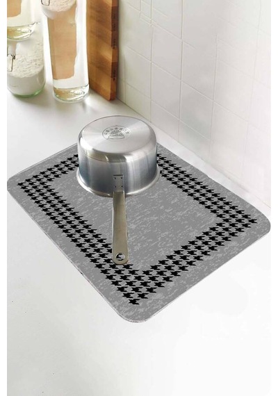 Gri Kazayağı Microfiber Bulaşık Kurutma Kurulama Matı Mm005n11