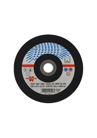 Würth - Kesme Taşı Çelik - Mavi D230x3 Mm - St00926