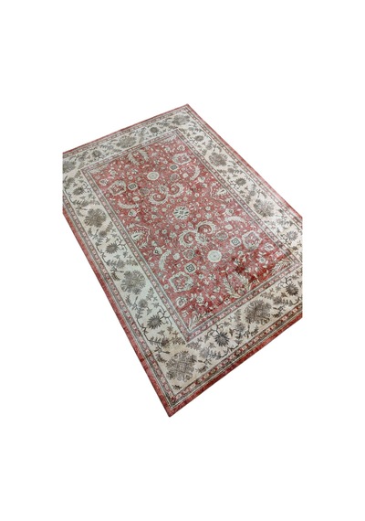 Çam Halı Dream 32-031 Etnik Eskitme Desenli Dokuma Tabanlı Yıkanabilir Şönil Salon Ve Oda Halısı Kiremit - Krem