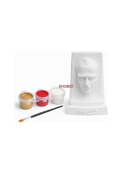 Ehobici Taş Boyama Seti Atatürk Büst 3 Renk Akrilik Boya 5ml + Fırça