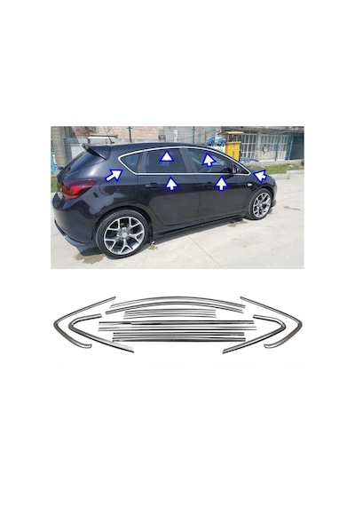 Opel Astra J Hb Krom Cam Çerçevesi 2010-2014 12 Parça