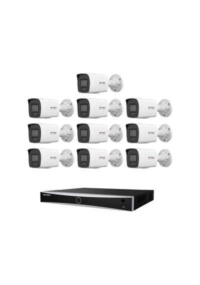 Hikvision 4 Mp 10 Kameralı Colorvu 3.0 Aı İp Güvenlik Kamera Seti Dahili Mikrofonlu