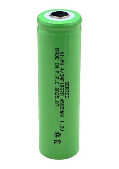 Sertec 18670 4/3af 1.2v 4500mah Ni-mh Düz Kafa Şarjlı Pil