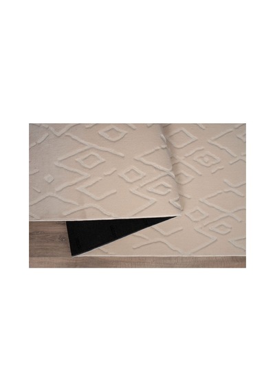 Plato Halı Opqo İskandinav Premium Yıkanabilir Polyester Kaymaz Taban Krem Halı