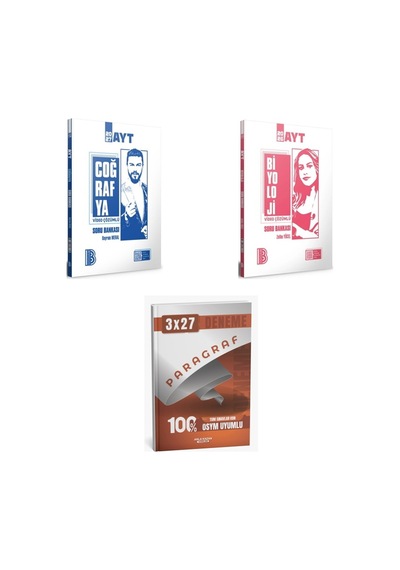 2027 2027 Benim Hocam Ayt Coğrafya + Biyoloji Video Çözümlü Soru + Anla Kazan Paragraf Deneme 3'lü Set