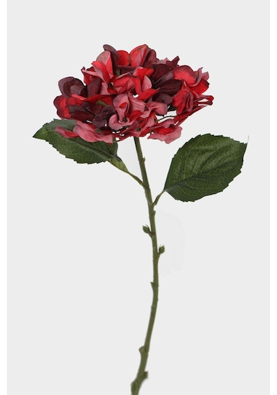 Yapay Tek Dal Pastel Ortanca Dalı 58 Cm Kırmızı