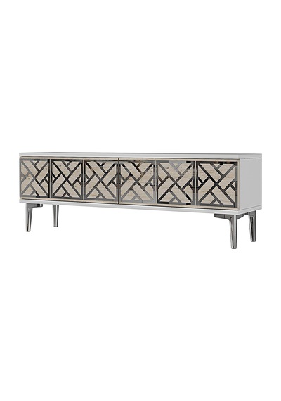 Tsa1238bts - Arextv120 Tv Stand, Tv Sehpası Beyaz - Traverten - Sılver 120cm Tsa1238bts - Arextv120 Tv Stand, Tv Sehpası Beyaz - Traverten - Sılver 120cm